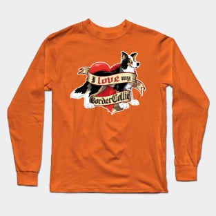 I Love My Border Collie - Tricolor Long Sleeve T-Shirt